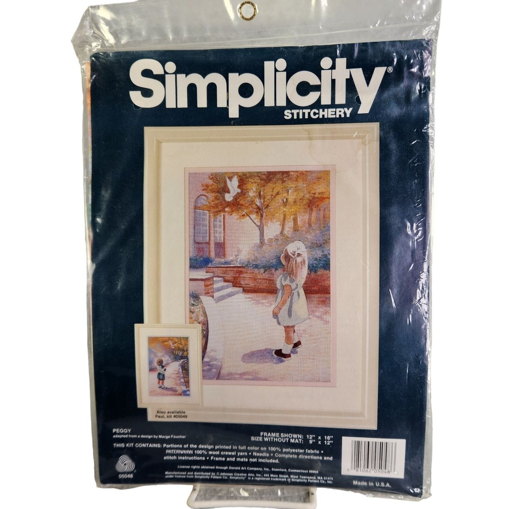 Peggy Little Girl Crewel Embroidery Kit Marge Faucher Art Bedroom Home Decor New